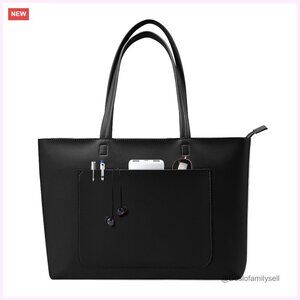 Large Vegan Leather Work Tote Bag Waterproof Zipper Office Travel Purse